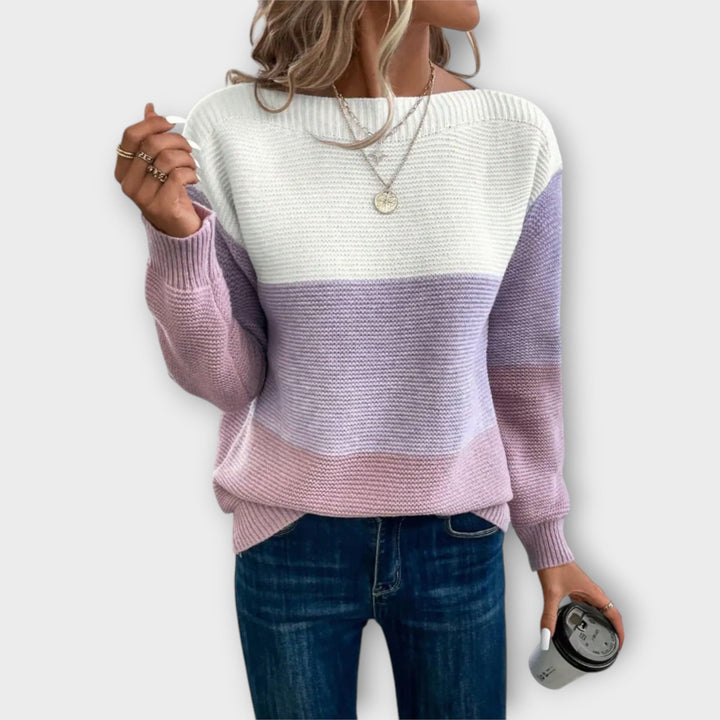 Maria|Elegant Tri-Color Sweater