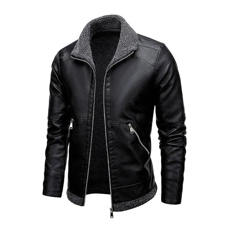 Elegant Fleece Leather Jacket